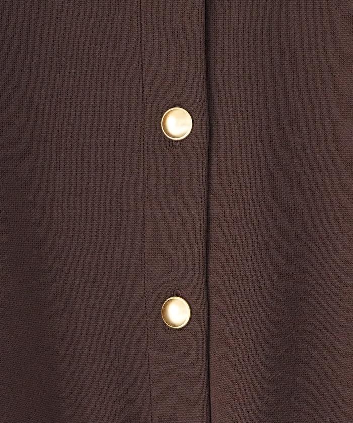 金色紐釦針織開衫