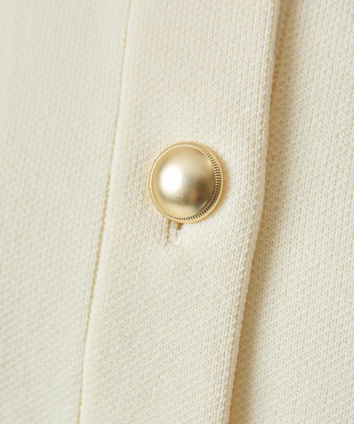 金色紐釦針織開衫