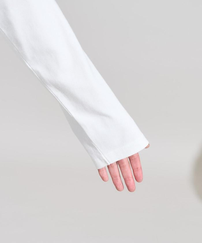 泡泡袖束身上衣風拼接長袖T恤