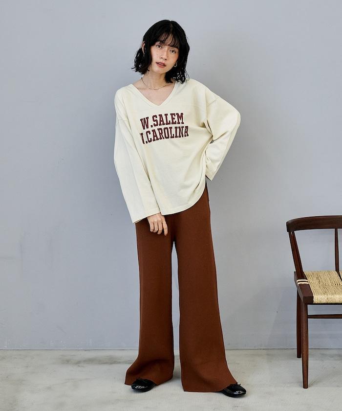 復古風格2way美式橄欖球長袖T恤