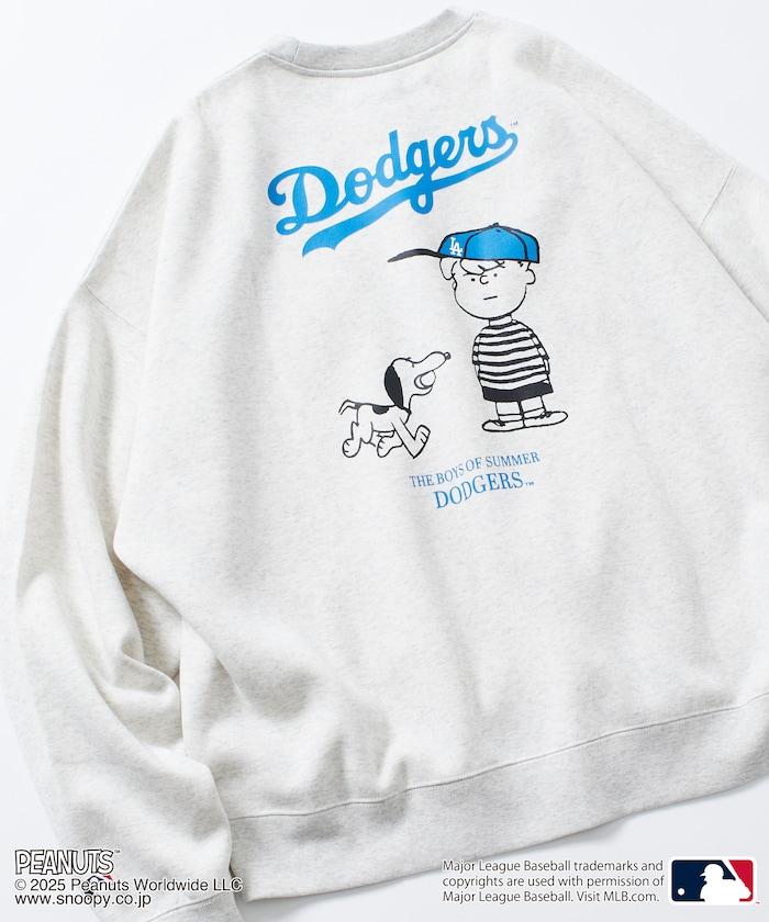 MLB×《PEANUTS》特別款寬鬆版型背部印花圓領衛衣 / Dodgers