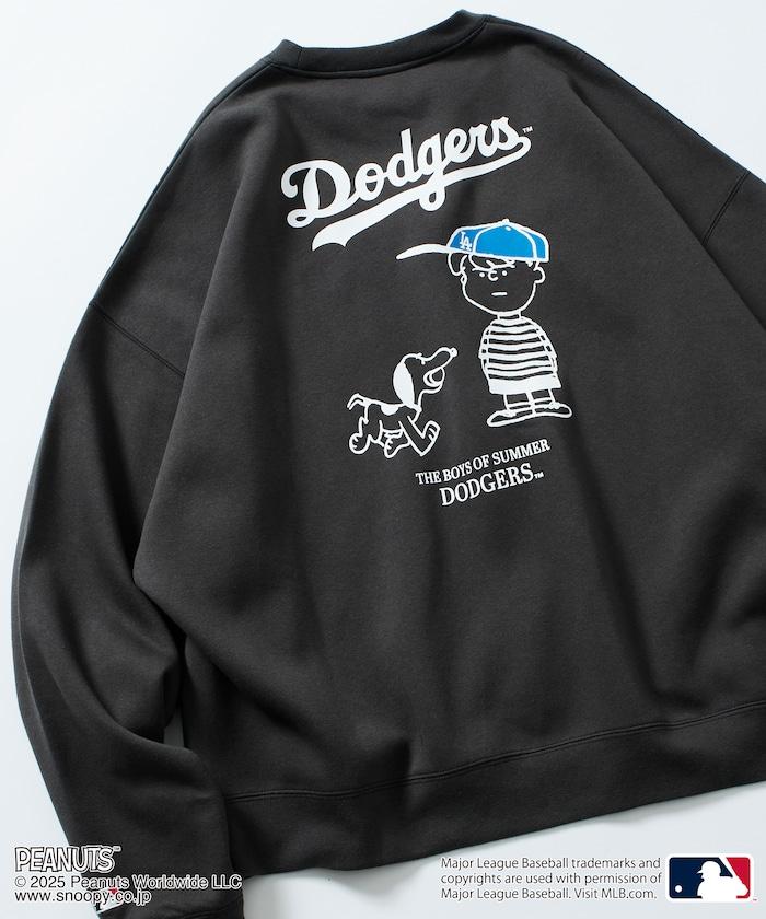 MLB×《PEANUTS》特別款寬鬆版型背部印花圓領衛衣 / Dodgers
