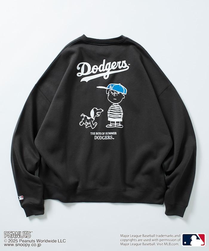 MLB×《PEANUTS》特別款寬鬆版型背部印花圓領衛衣 / Dodgers