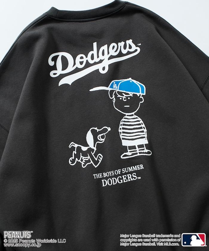 MLB×《PEANUTS》特別款寬鬆版型背部印花圓領衛衣 / Dodgers