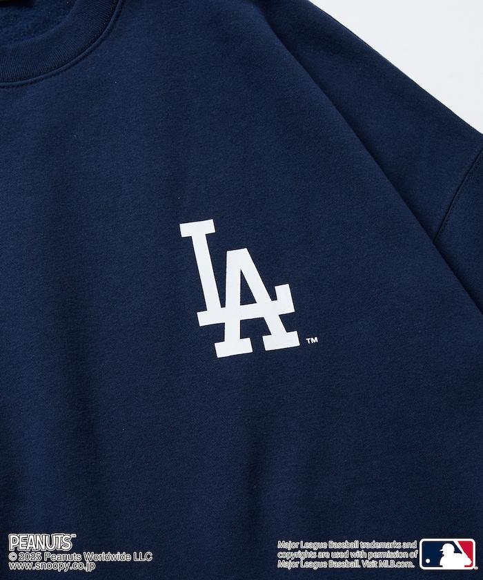 MLB×《PEANUTS》特別款寬鬆版型背部印花圓領衛衣 / Dodgers