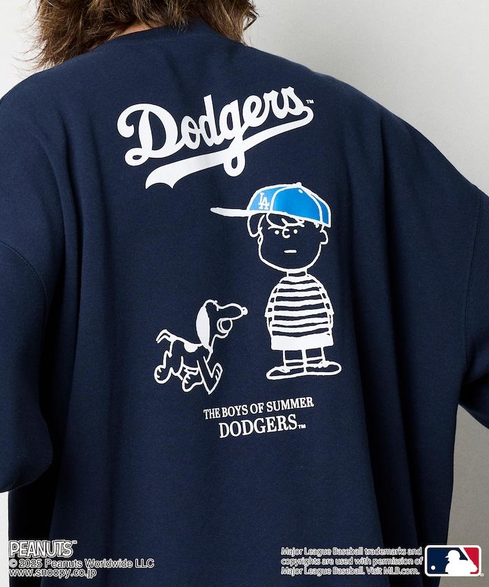 MLB×《PEANUTS》特別款寬鬆版型背部印花圓領衛衣 / Dodgers