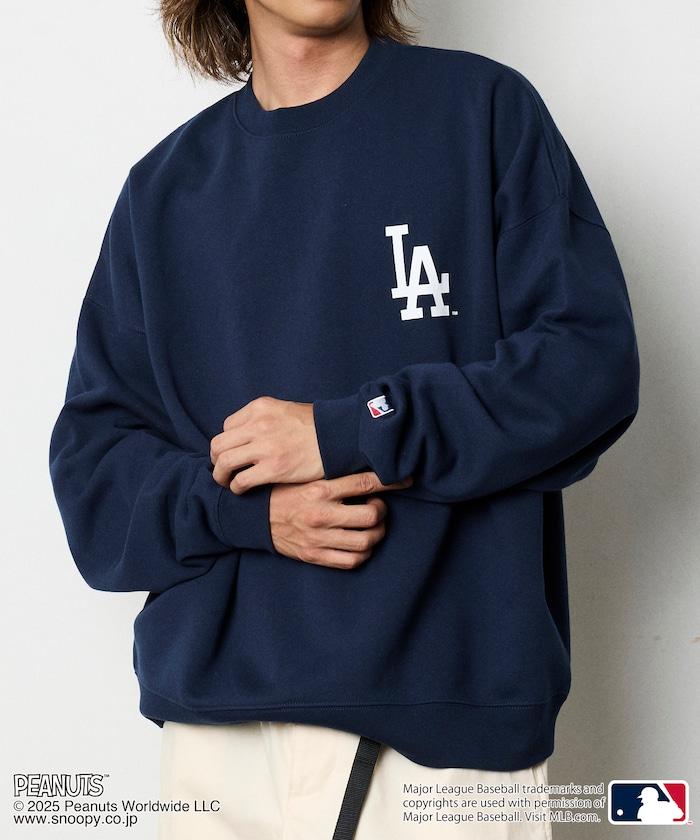 MLB×《PEANUTS》特別款寬鬆版型背部印花圓領衛衣 / Dodgers