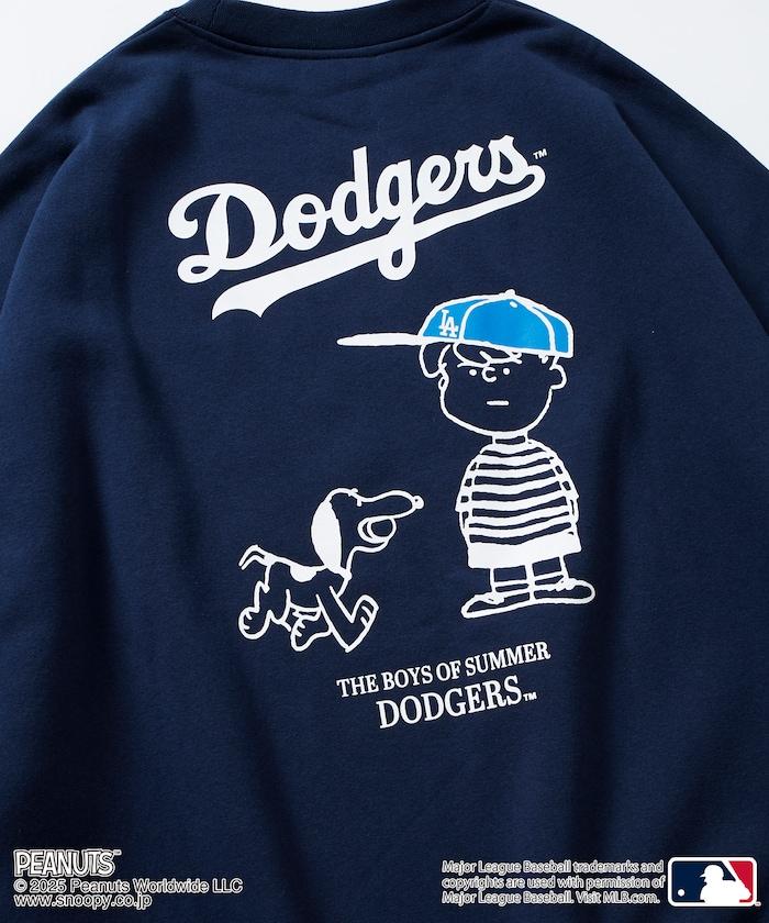 MLB×《PEANUTS》特別款寬鬆版型背部印花圓領衛衣 / Dodgers