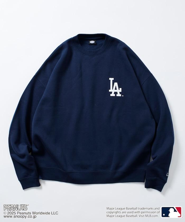 MLB×《PEANUTS》特別款寬鬆版型背部印花圓領衛衣 / Dodgers