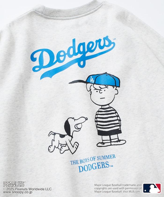 MLB×《PEANUTS》特別款寬鬆版型背部印花圓領衛衣 / Dodgers