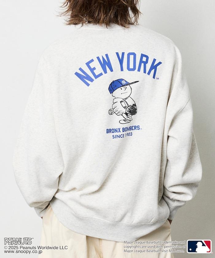 MLB×《PEANUTS》特別款寬鬆版型背部印花圓領衛衣/YANKEES
