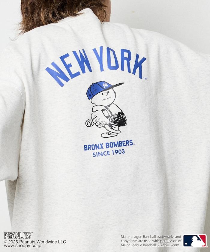 MLB×《PEANUTS》特別款寬鬆版型背部印花圓領衛衣/YANKEES