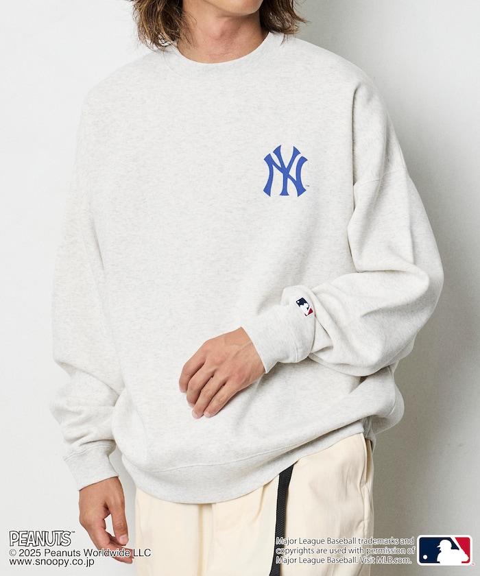 MLB×《PEANUTS》特別款寬鬆版型背部印花圓領衛衣/YANKEES