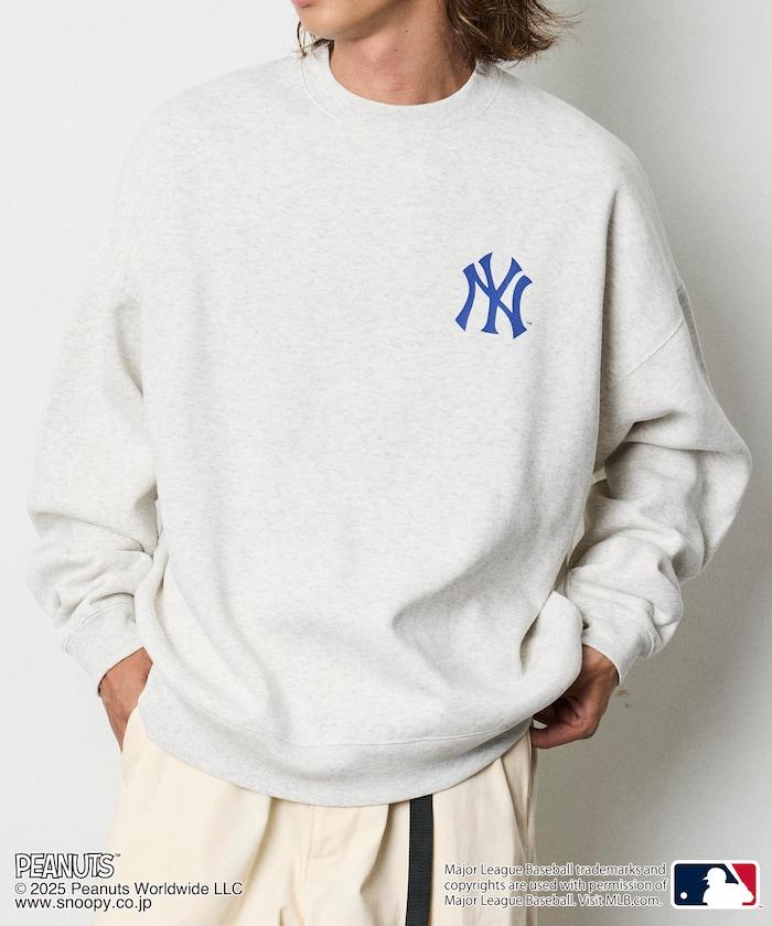 MLB×《PEANUTS》特別款寬鬆版型背部印花圓領衛衣/YANKEES