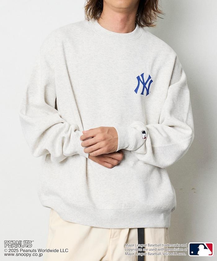 MLB×《PEANUTS》特別款寬鬆版型背部印花圓領衛衣/YANKEES