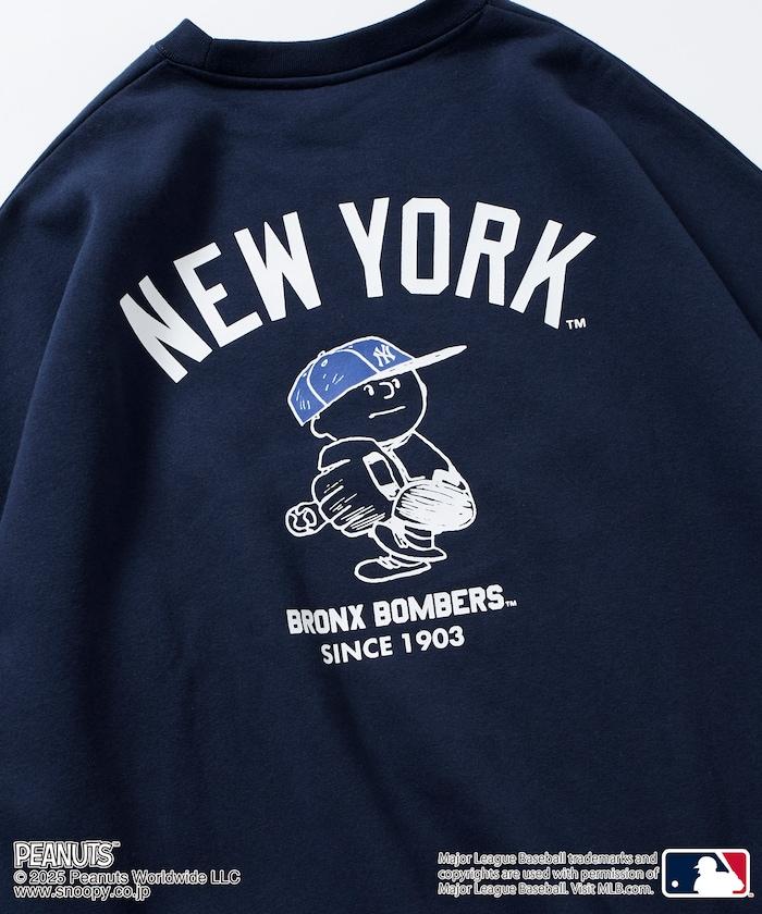 MLB×《PEANUTS》特別款寬鬆版型背部印花圓領衛衣/YANKEES