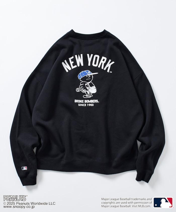 MLB×《PEANUTS》特別款寬鬆版型背部印花圓領衛衣/YANKEES
