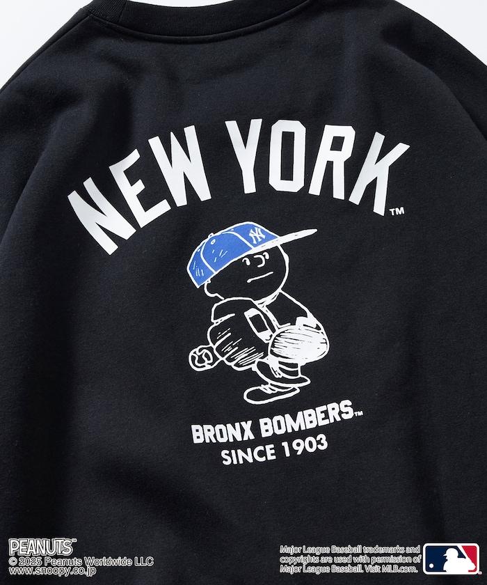 MLB×《PEANUTS》特別款寬鬆版型背部印花圓領衛衣/YANKEES