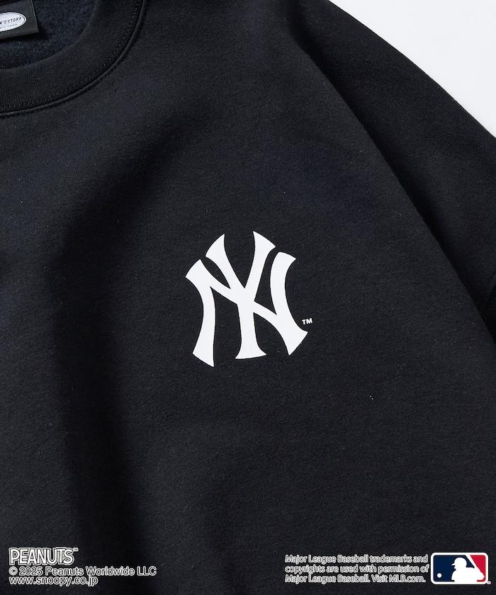 MLB×《PEANUTS》特別款寬鬆版型背部印花圓領衛衣/YANKEES