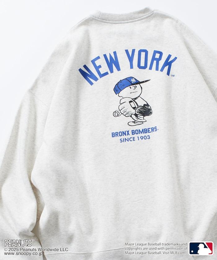 MLB×《PEANUTS》特別款寬鬆版型背部印花圓領衛衣/YANKEES