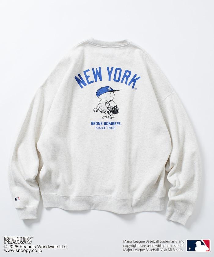 MLB×《PEANUTS》特別款寬鬆版型背部印花圓領衛衣/YANKEES