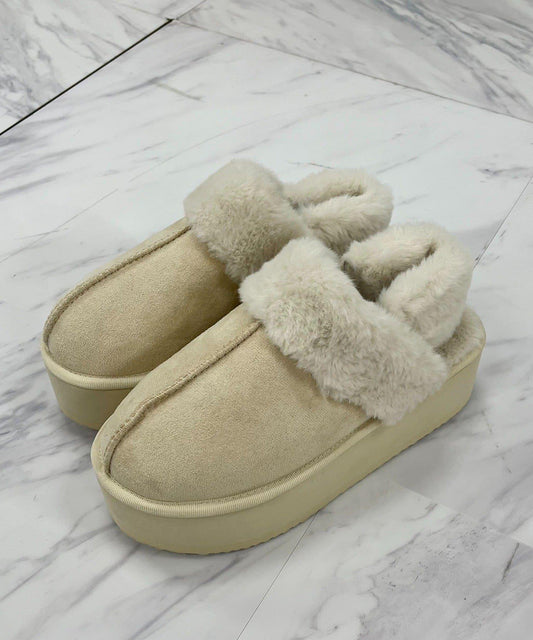 兩用仿羊羔毛拖鞋