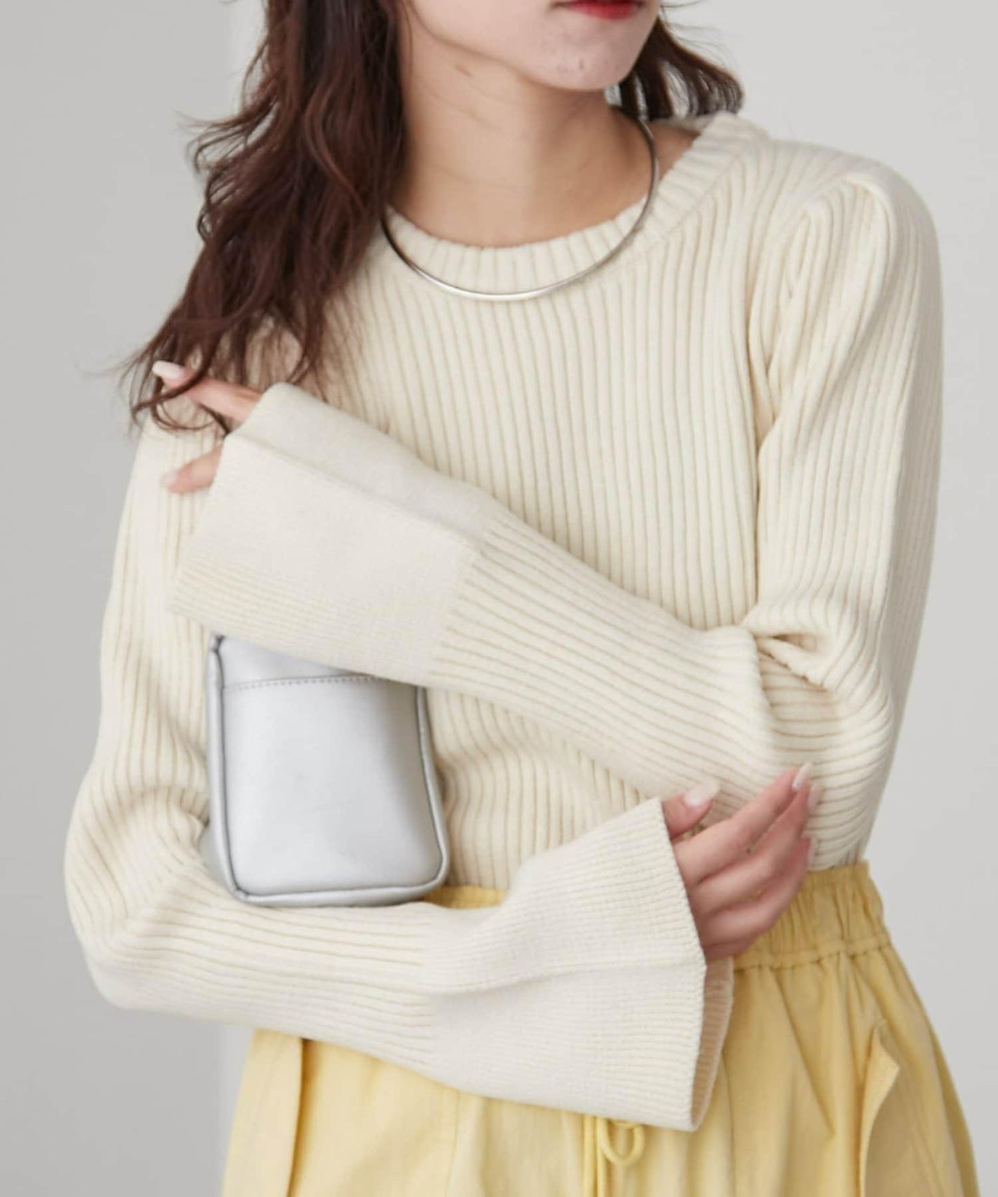 W喇叭袖羅紋針織衫