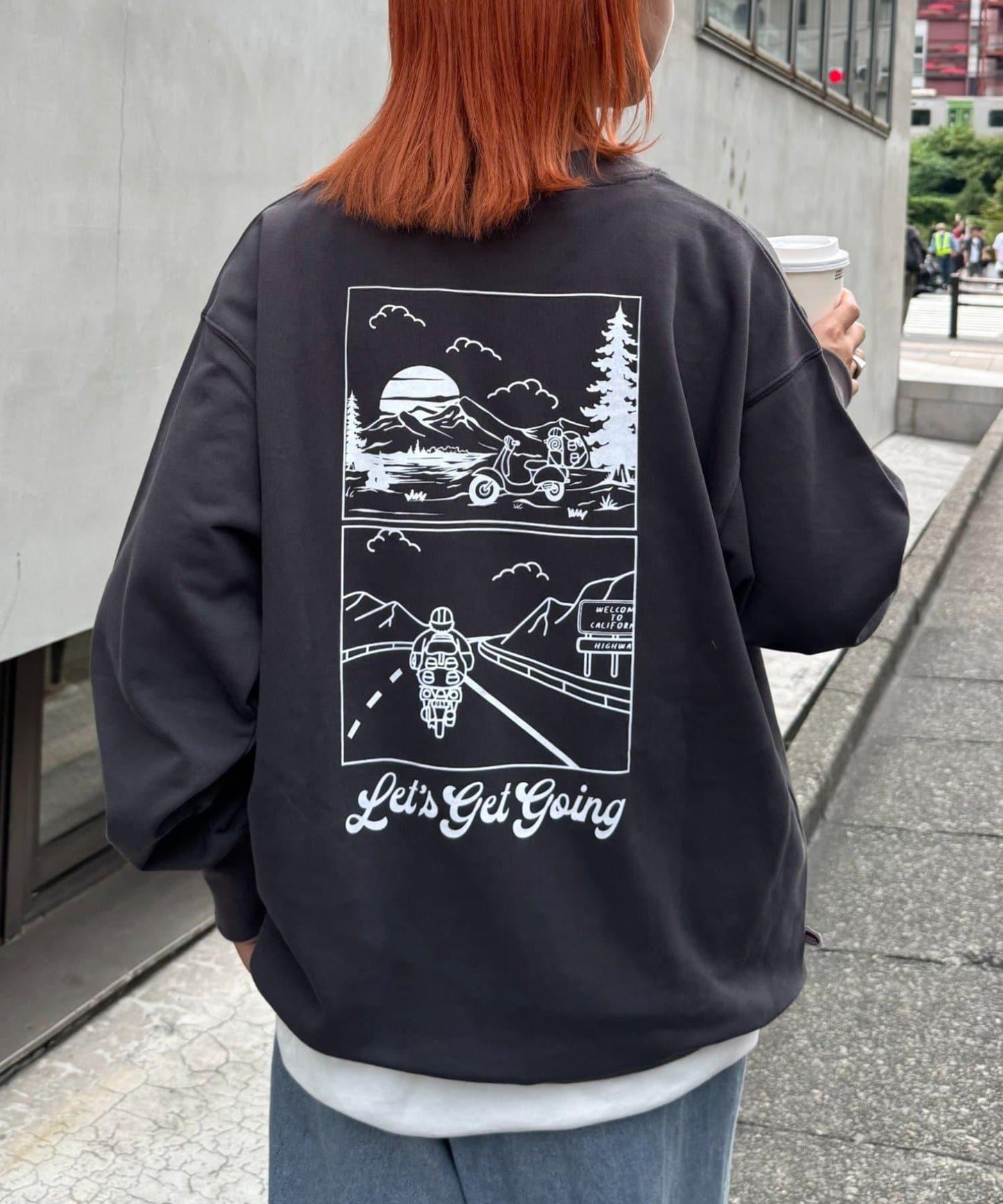 【ojisan】簡約刺繡衛衣圓領衫