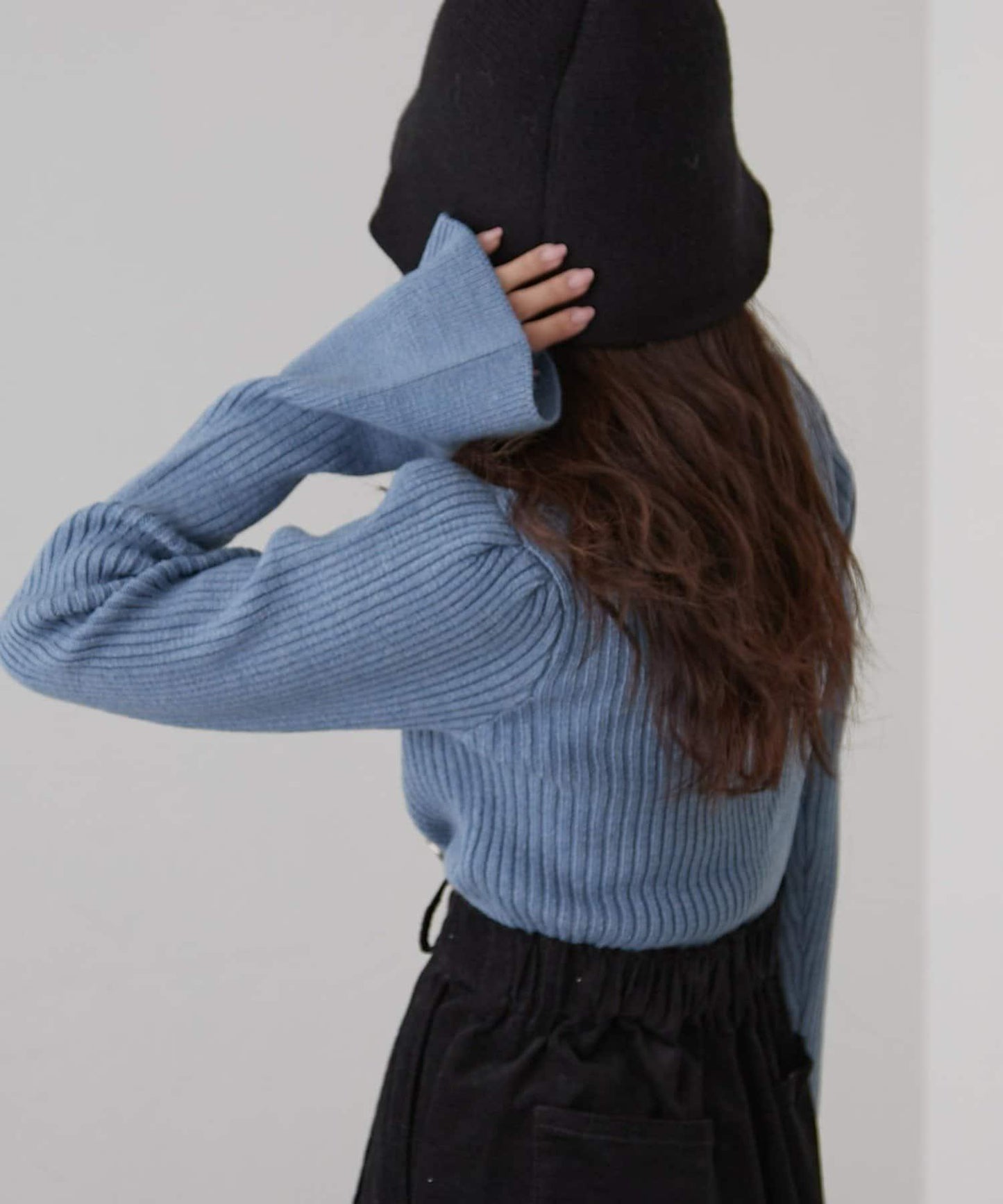 W喇叭袖羅紋針織衫