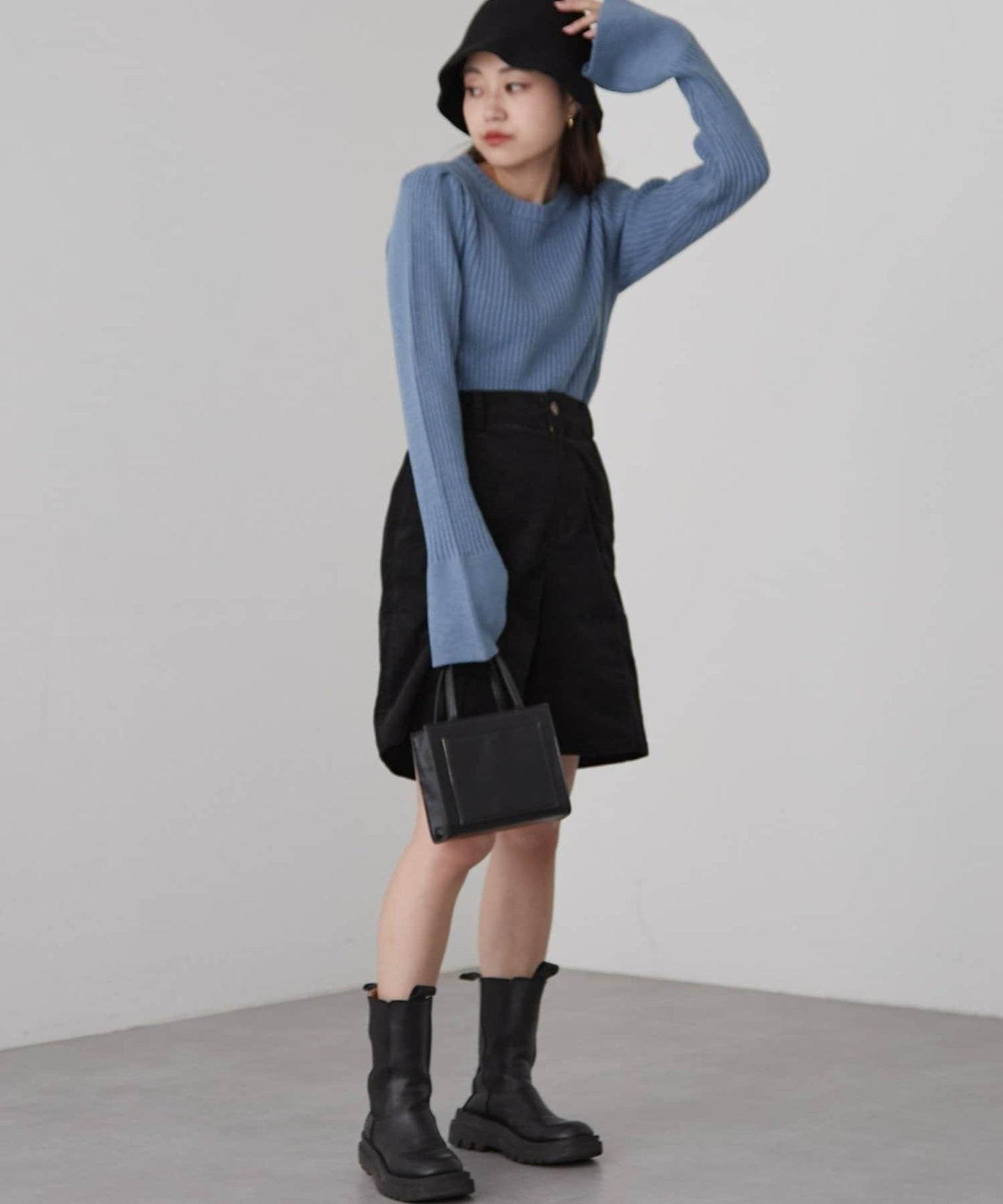 W喇叭袖羅紋針織衫