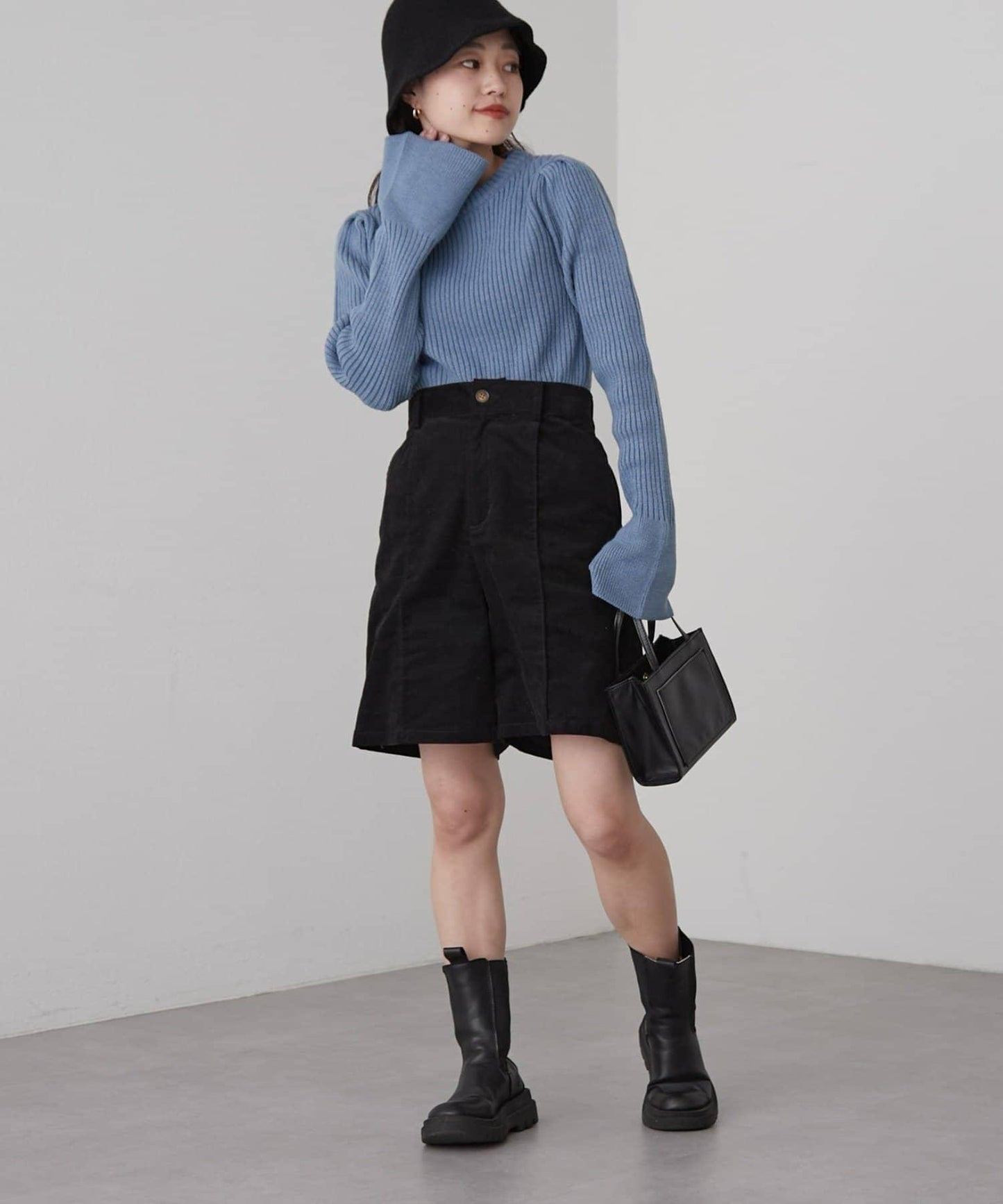 W喇叭袖羅紋針織衫