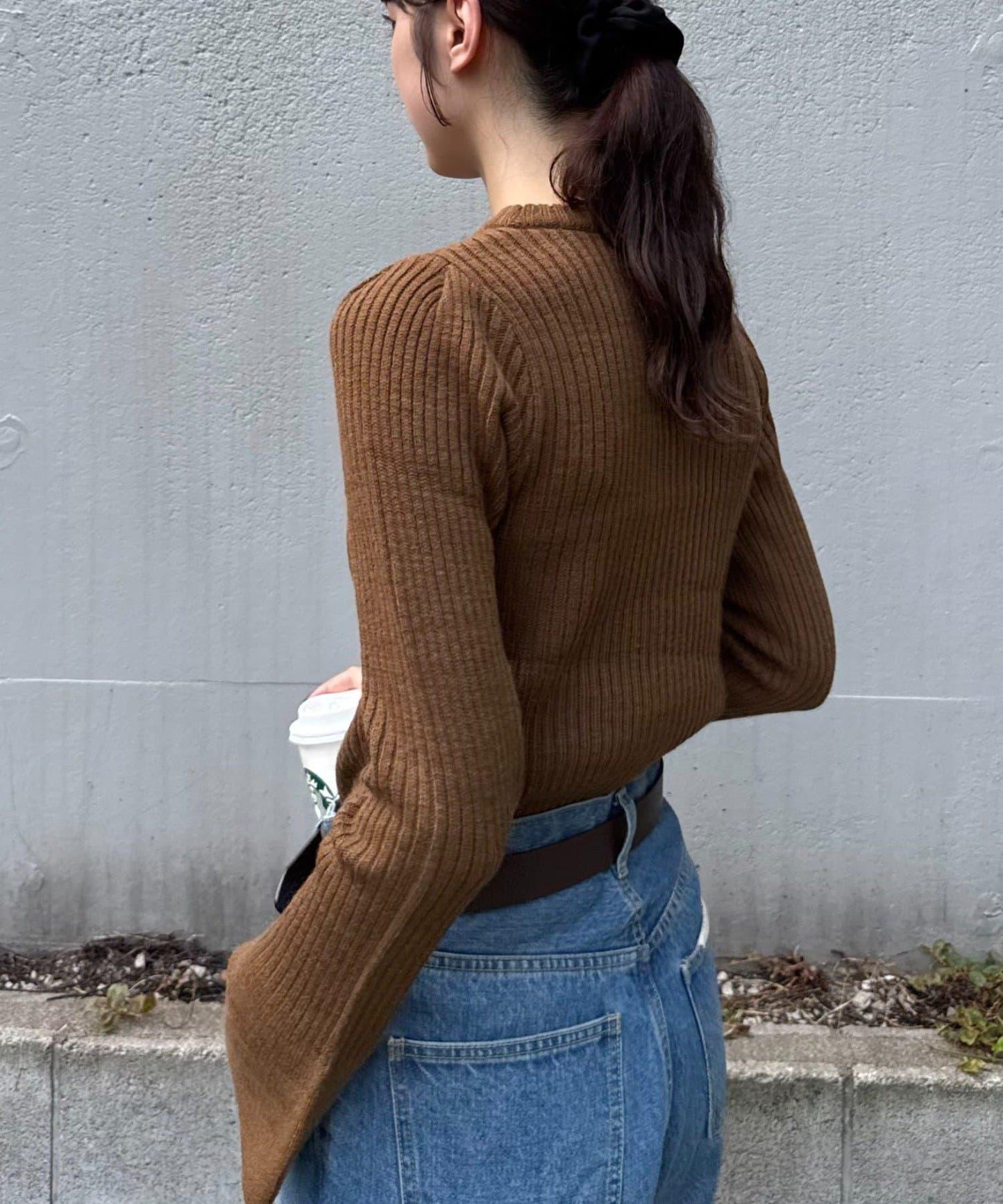 W喇叭袖羅紋針織衫