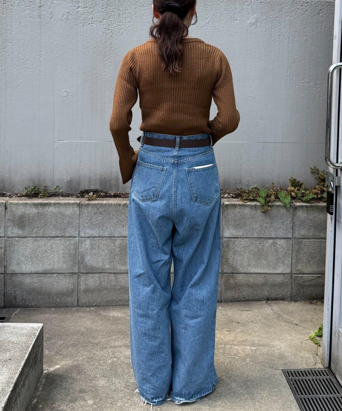 W喇叭袖羅紋針織衫