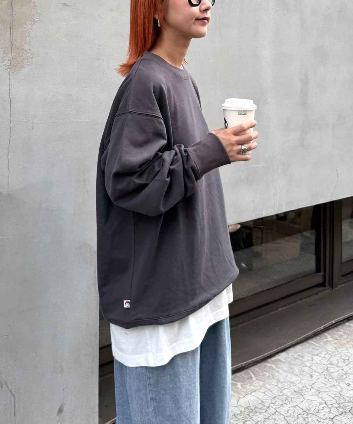 【ojisan】簡約刺繡衛衣圓領衫
