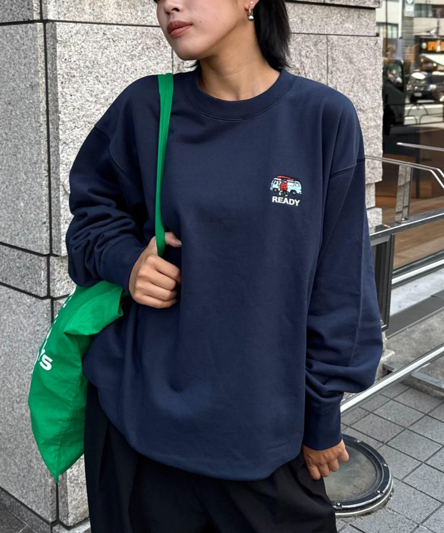 【ojisan】簡約刺繡衛衣圓領衫