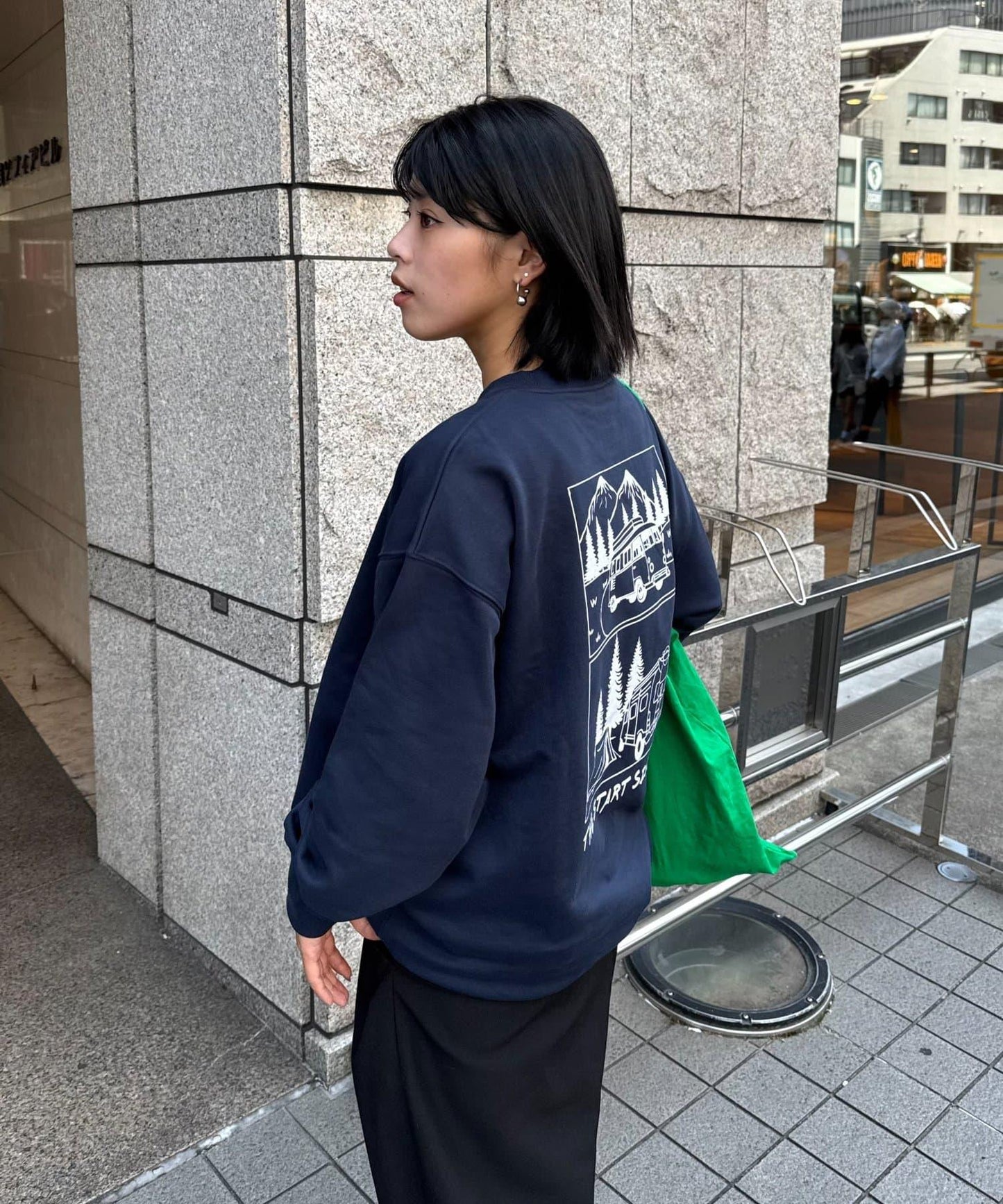【ojisan】簡約刺繡衛衣圓領衫
