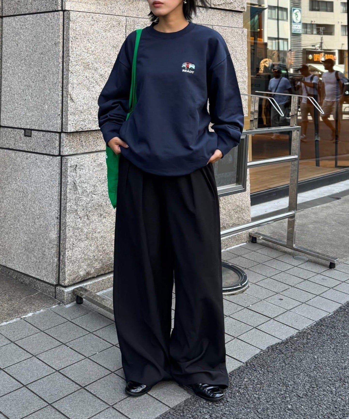 【ojisan】簡約刺繡衛衣圓領衫