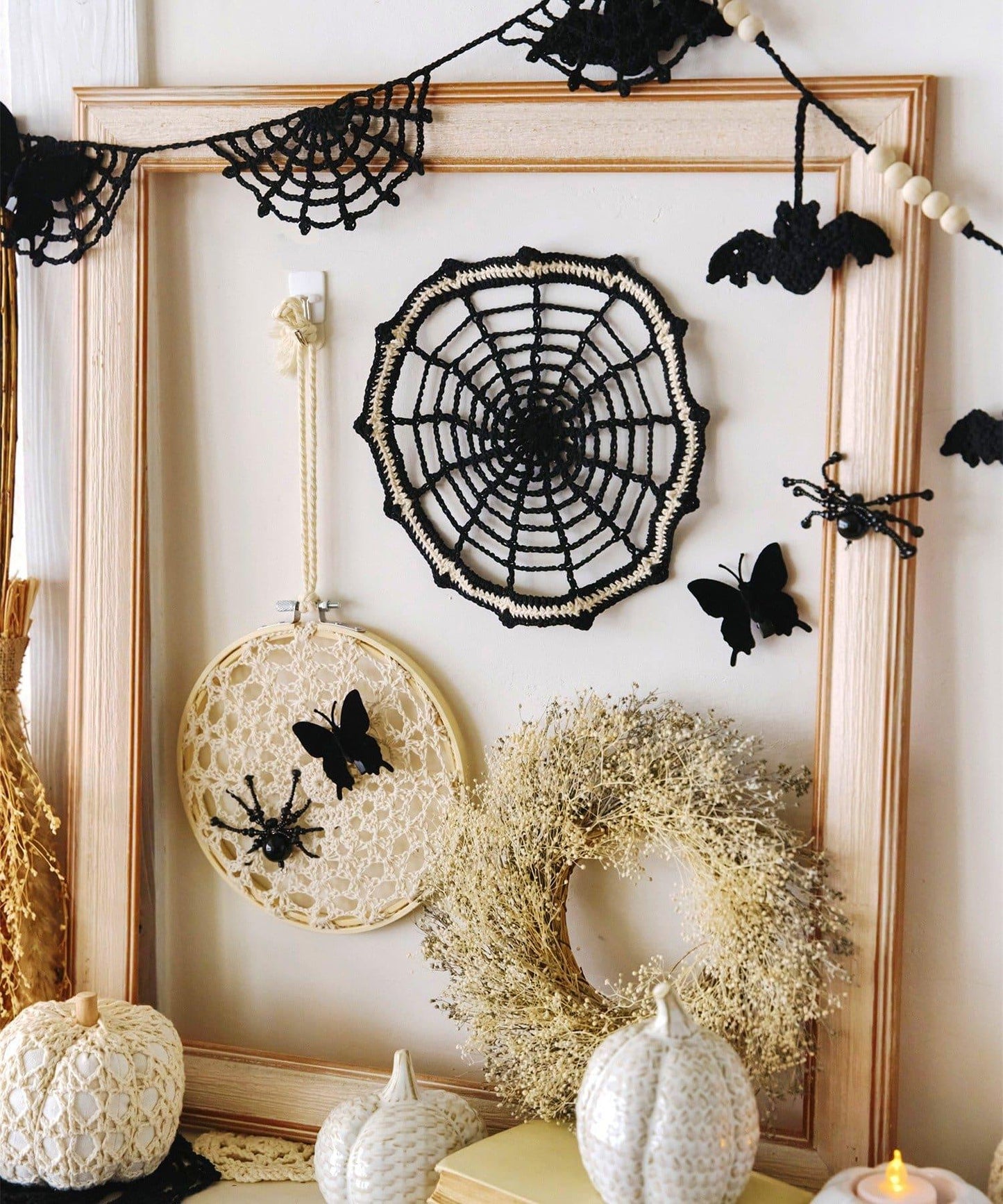 クロッシェ蜘蛛の巣ガーランド/Crochet Halloween