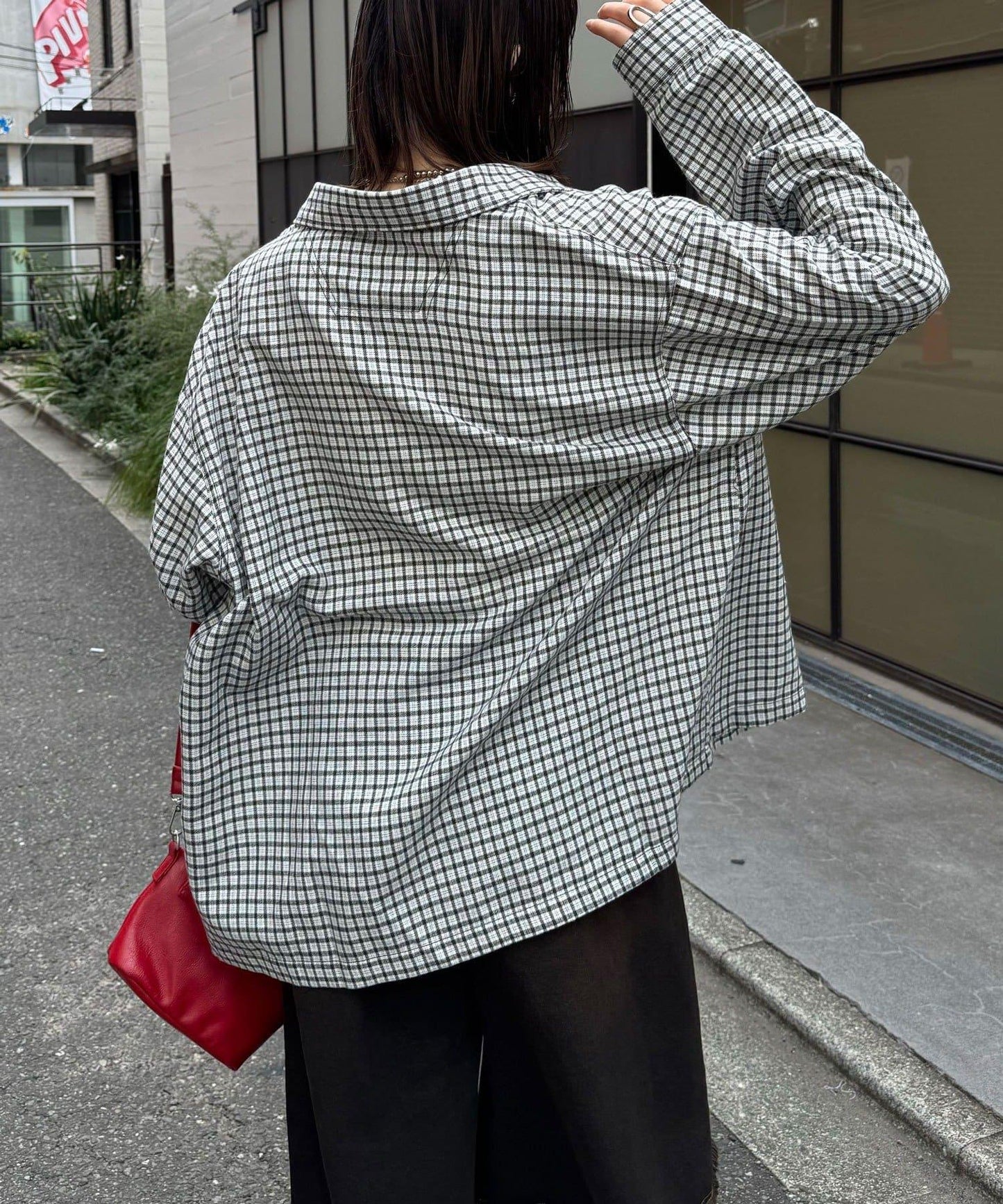 拼色格紋襯衫