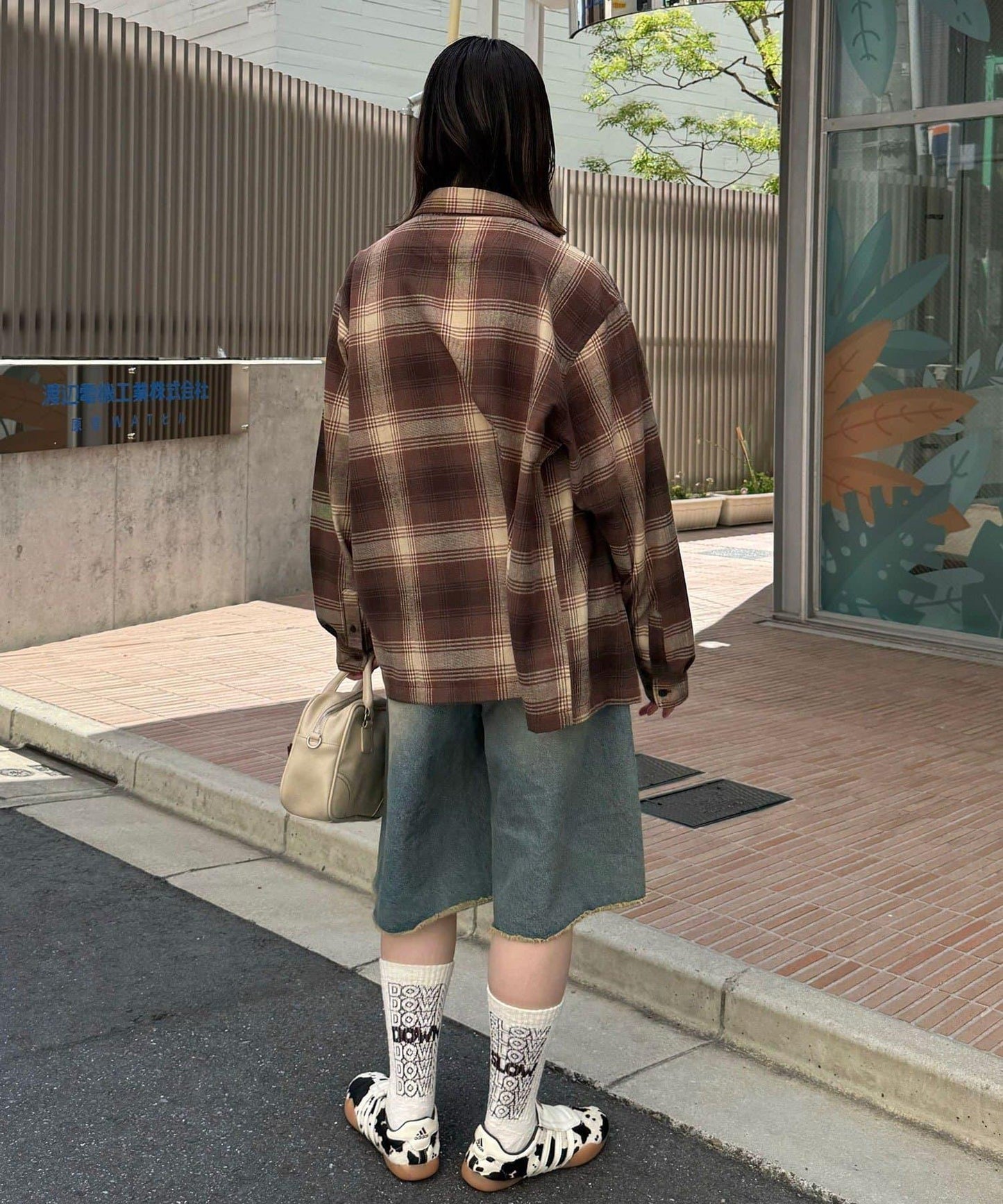 拼色格紋襯衫