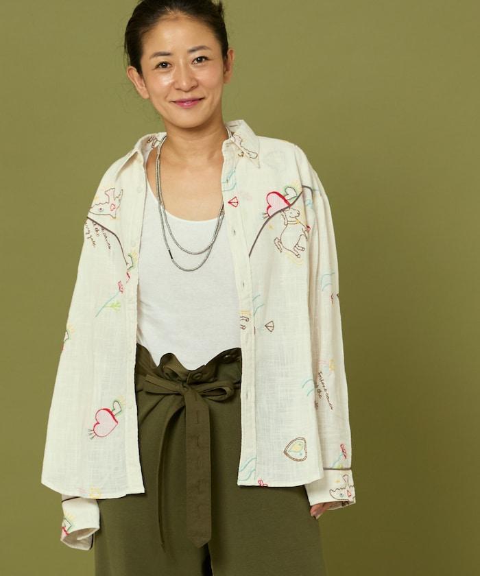 圖案刺繡花紋襯衫