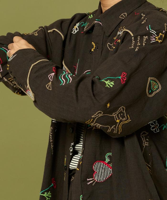 圖案刺繡花紋襯衫