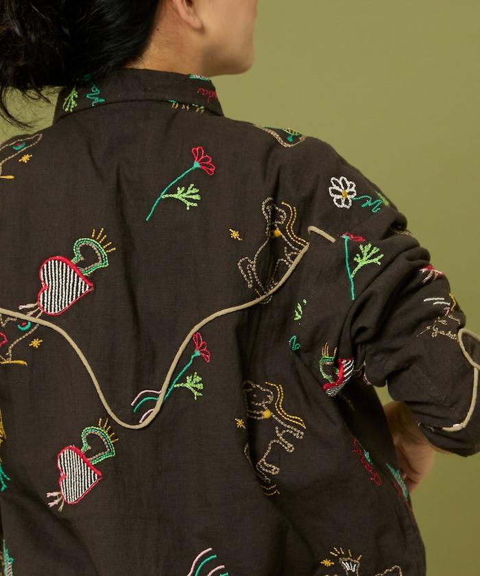 圖案刺繡花紋襯衫