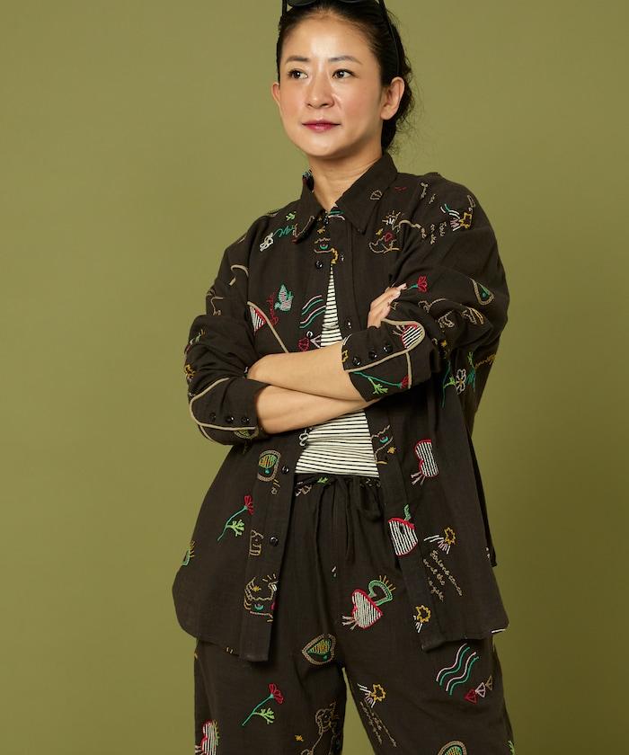 圖案刺繡花紋襯衫