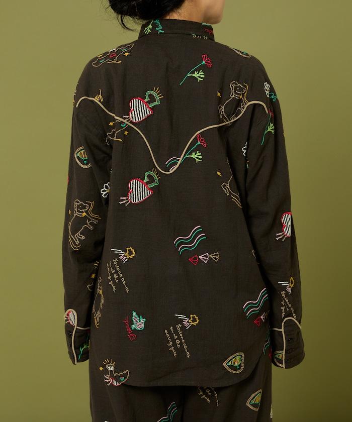 圖案刺繡花紋襯衫