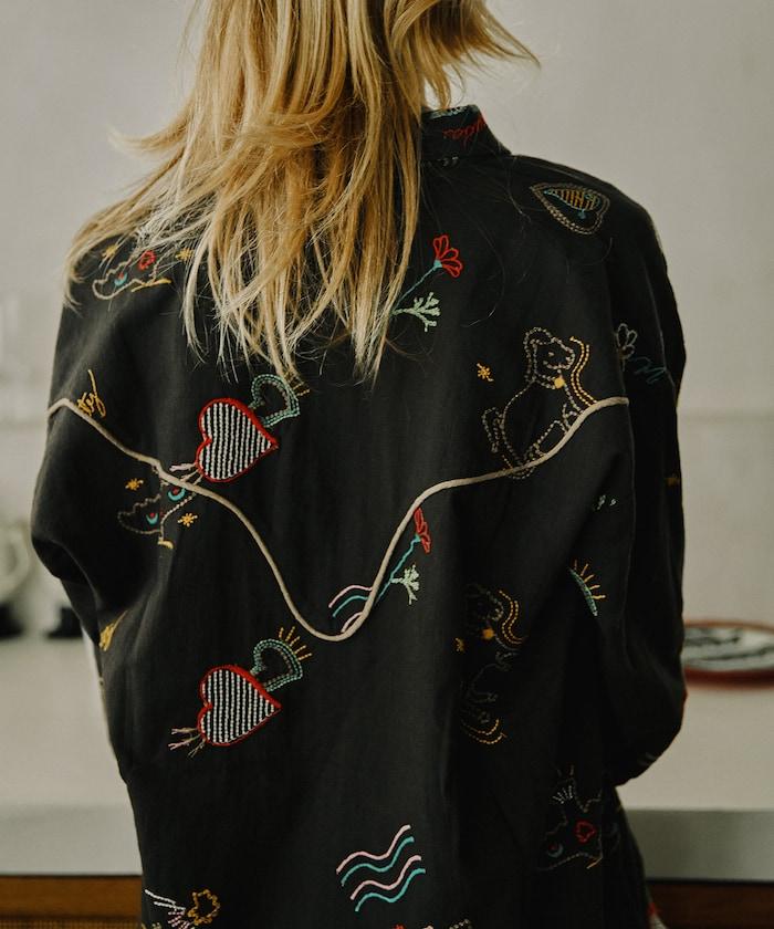圖案刺繡花紋襯衫