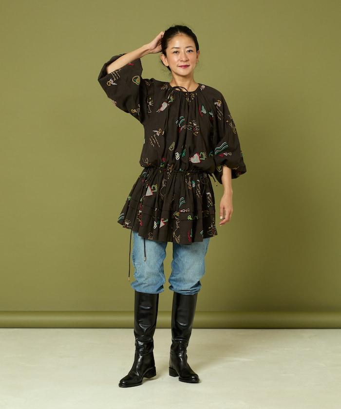 圖案刺繡連衣裙