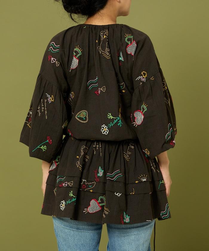 圖案刺繡連衣裙