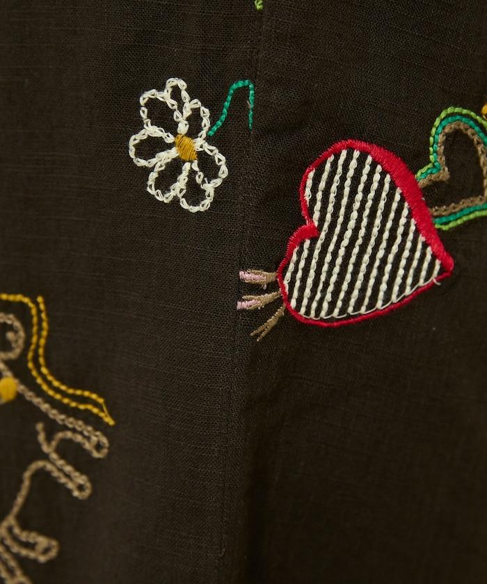 圖案刺繡花紋長褲