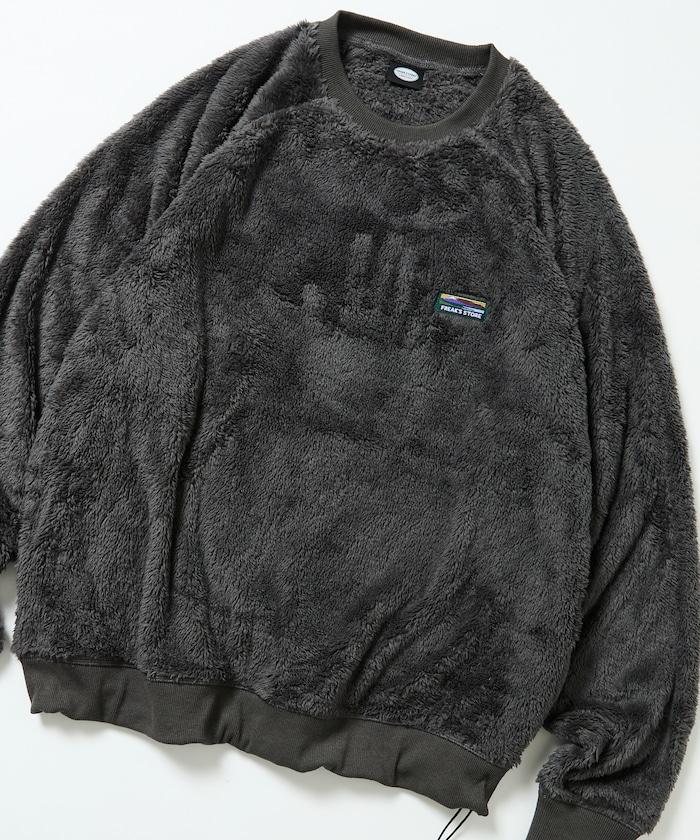 寬鬆版型插肩袖長絨抓絨套頭衫